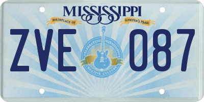 MS license plate ZVE087