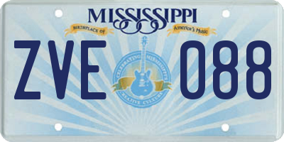 MS license plate ZVE088