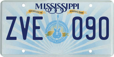 MS license plate ZVE090