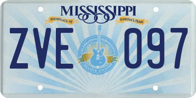 MS license plate ZVE097