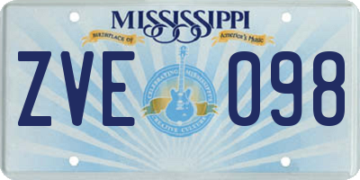 MS license plate ZVE098