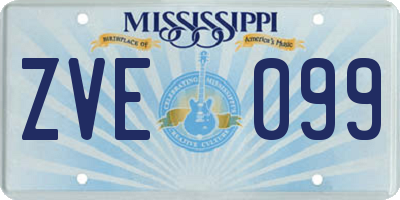 MS license plate ZVE099