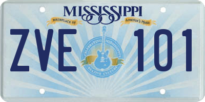 MS license plate ZVE101