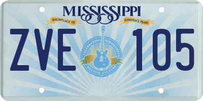 MS license plate ZVE105