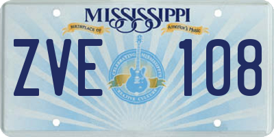 MS license plate ZVE108