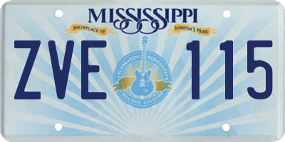 MS license plate ZVE115
