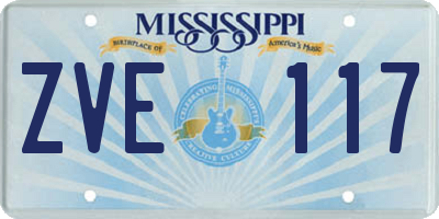 MS license plate ZVE117