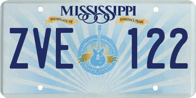 MS license plate ZVE122