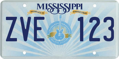 MS license plate ZVE123