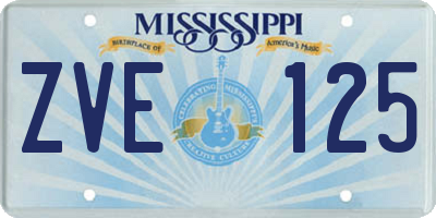 MS license plate ZVE125