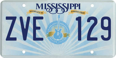 MS license plate ZVE129