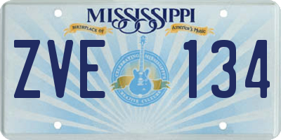 MS license plate ZVE134