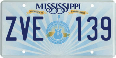 MS license plate ZVE139