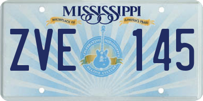 MS license plate ZVE145