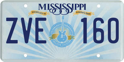 MS license plate ZVE160