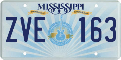 MS license plate ZVE163