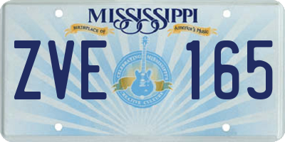 MS license plate ZVE165