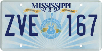 MS license plate ZVE167
