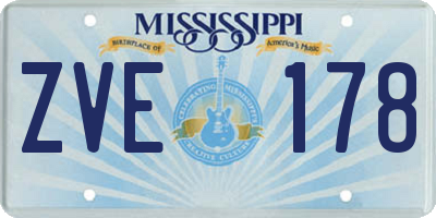 MS license plate ZVE178