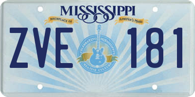 MS license plate ZVE181