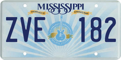 MS license plate ZVE182