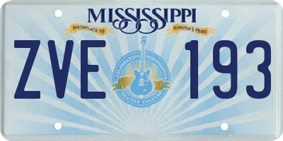 MS license plate ZVE193