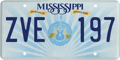 MS license plate ZVE197