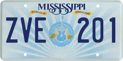 MS license plate ZVE201