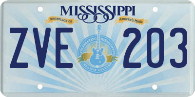 MS license plate ZVE203