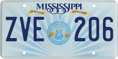 MS license plate ZVE206