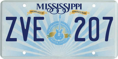 MS license plate ZVE207