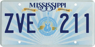 MS license plate ZVE211