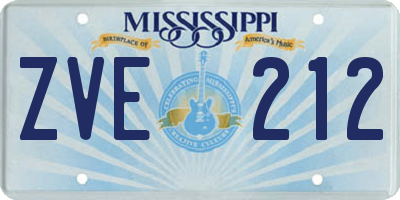 MS license plate ZVE212