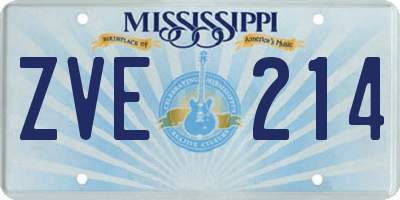 MS license plate ZVE214