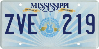 MS license plate ZVE219