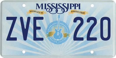 MS license plate ZVE220