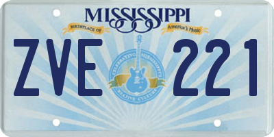 MS license plate ZVE221