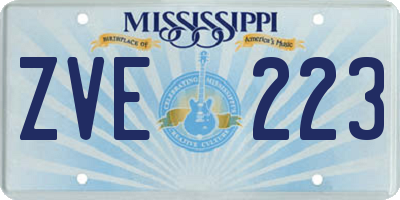 MS license plate ZVE223