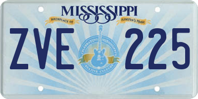 MS license plate ZVE225