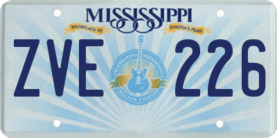 MS license plate ZVE226