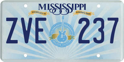 MS license plate ZVE237