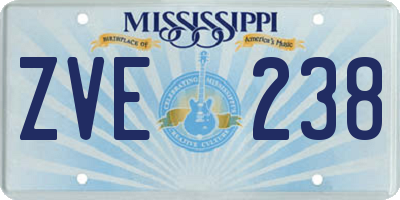 MS license plate ZVE238