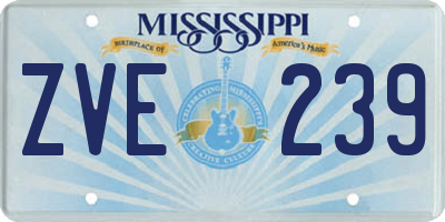 MS license plate ZVE239