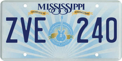 MS license plate ZVE240