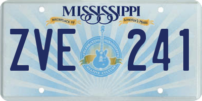 MS license plate ZVE241