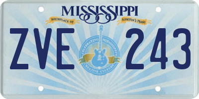 MS license plate ZVE243