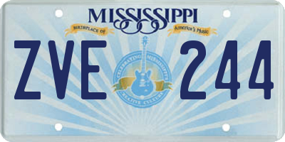 MS license plate ZVE244