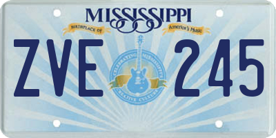 MS license plate ZVE245