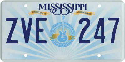 MS license plate ZVE247