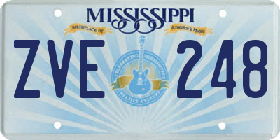 MS license plate ZVE248
